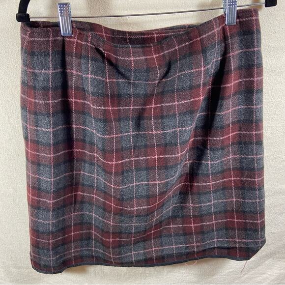 y2k VTG I.E. Relaxed women wool skiry 14 Plaid Mini academia tweed whimsigoth - Picture 5 of 6